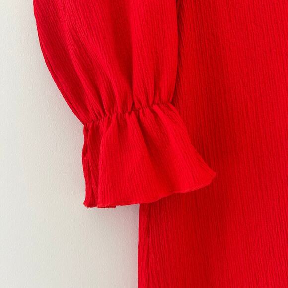 Asos Red Button Down Maxi Dress Sz 4 - Picture 3 of 8